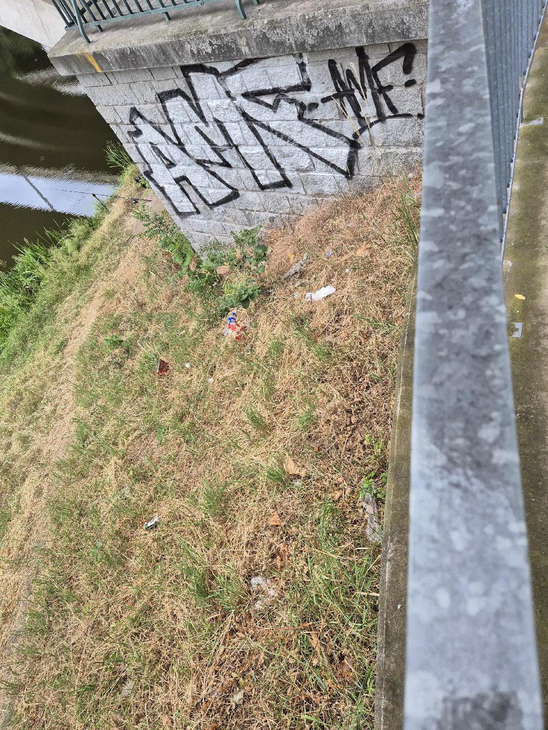 Odpadky v korytu řeky